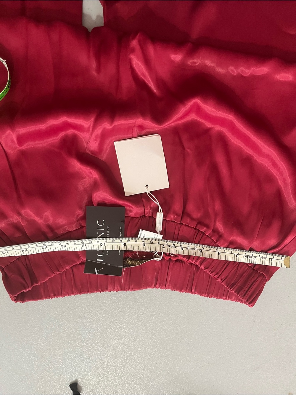 Women's Satin Drawstring Waist Jacket - Burgundy - Picture 7 of 13